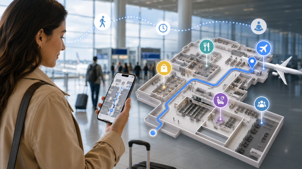 Mapa digital para aeroporto: como reduzir estresse e melhorar a jornada do passageiro