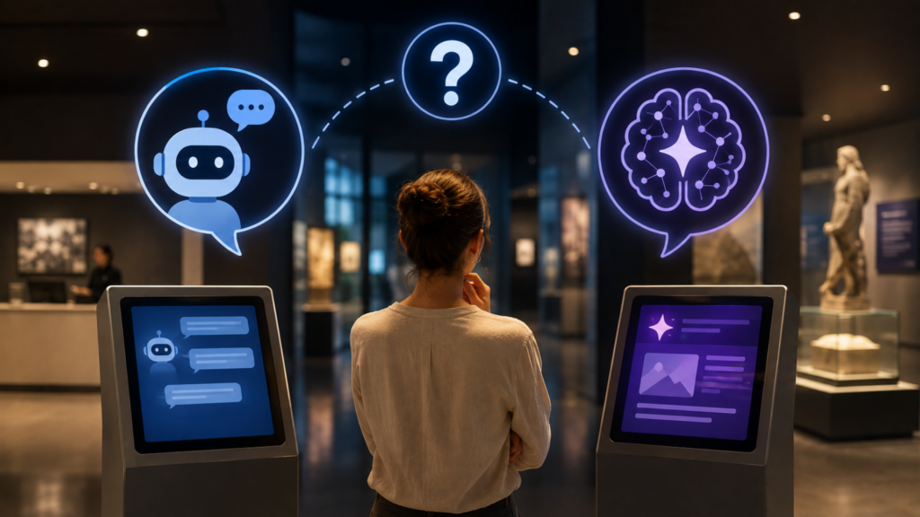 Chatbot ou IA generativa em espaços físicos: qual escolher?