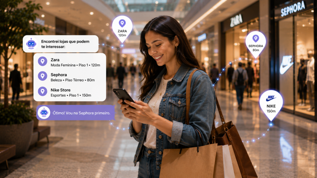 IA para shopping: quando o mapa digital vira assistente de compras